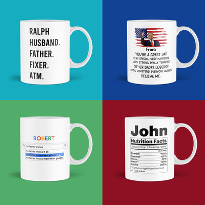 Fathers Day Personalized Ceramic Mug mug Sam + Zoey 