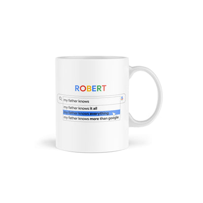 Fathers Day Personalized Ceramic Mug mug Sam + Zoey FATHER KNOWS  Sam + Zoey
