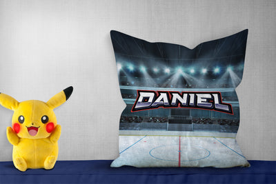Fleece Pillow: Hockey Rink Pillow Sam + Zoey  Sam + Zoey
