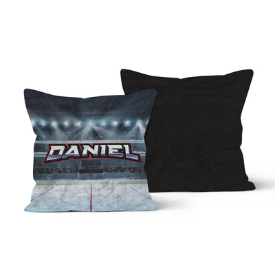 Fleece Pillow: Hockey Rink Pillow Sam + Zoey  Sam + Zoey
