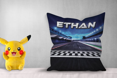 Fleece Pillow: Racetrack Pillow Sam + Zoey  Sam + Zoey