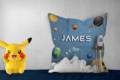 Fleece Pillow: Spaceships Pillow Sam + Zoey  Sam + Zoey