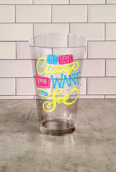 Glass Tumbler: Be The Change You Want To See Glass Tumbler Sam + Zoey  Sam + Zoey
