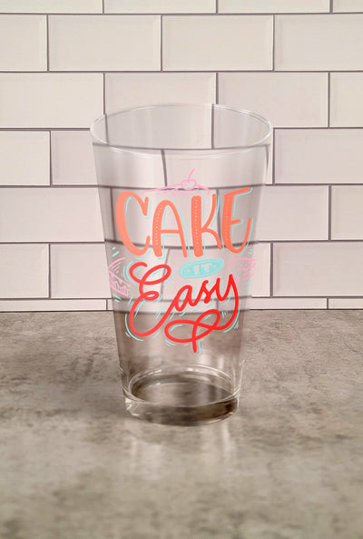 Glass Tumbler: Cake It Easy Glass Tumbler Sam + Zoey  Sam + Zoey