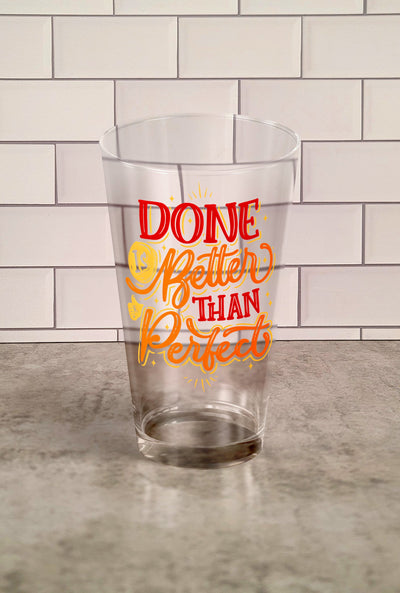 Glass Tumbler: Done Is Better Than Perfect Glass Tumbler Sam + Zoey  Sam + Zoey