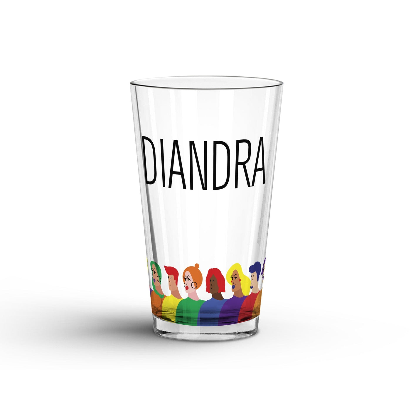 Personalized Faces of LGBTQ Pride Glass Tumbler Glass Tumbler Sam + Zoey  Sam + Zoey