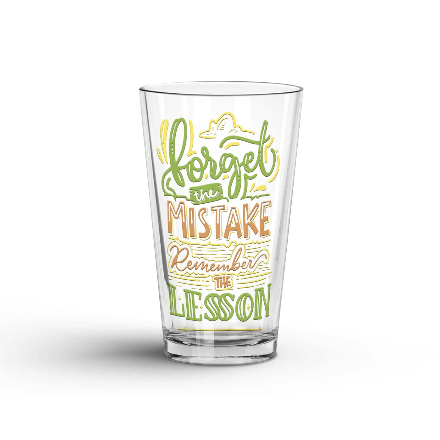 Glass Tumbler: Forget The Mistake Remember The Lesson Glass Tumbler Sam + Zoey  Sam + Zoey