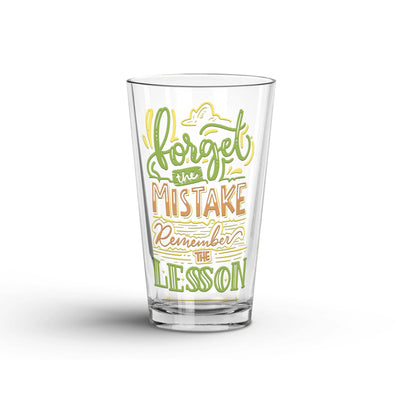 Glass Tumbler: Forget The Mistake Remember The Lesson Glass Tumbler Sam + Zoey  Sam + Zoey