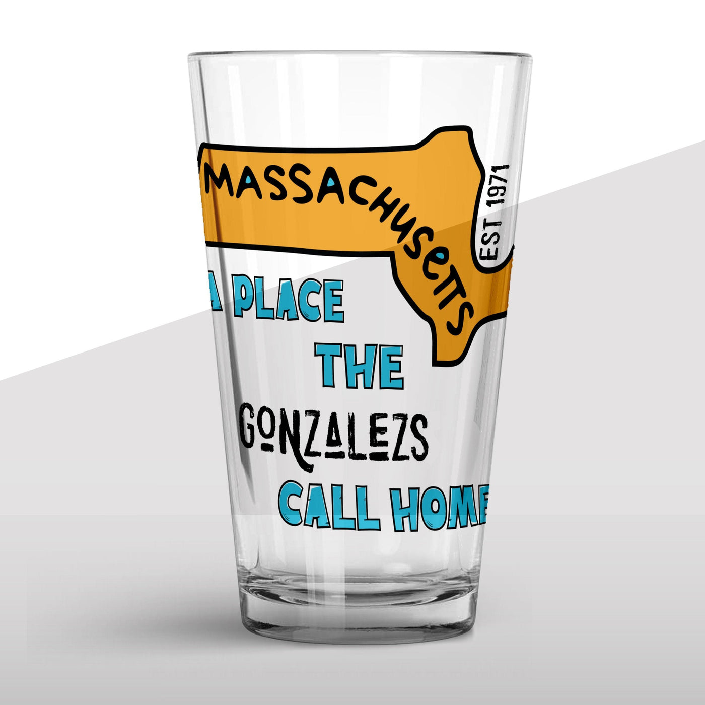 Glass Tumbler: Legacy States Glass Tumbler Sam + Zoey Massachusetts  Sam + Zoey