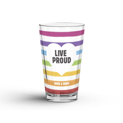 Personalized LGBTQ Pride Flag Glass Tumbler Glass Tumbler Sam + Zoey  Sam + Zoey