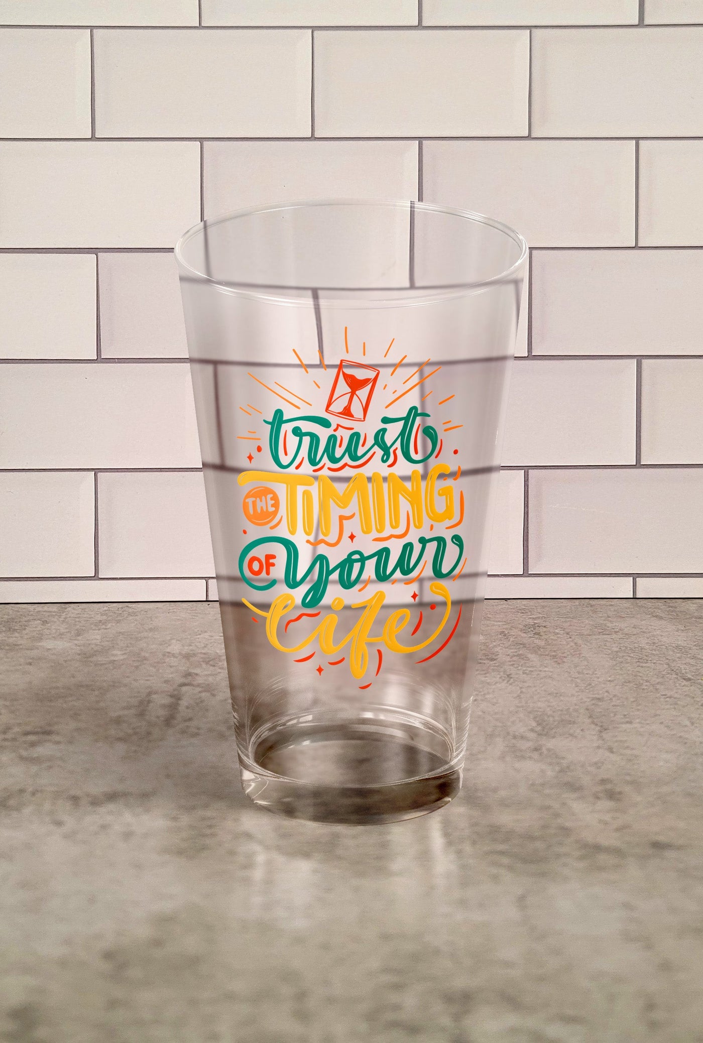 Glass Tumbler: Trust The Timing Of Your Life Glass Tumbler Sam + Zoey  Sam + Zoey