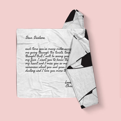 Hidden Message Hooded Blanket: Soccer Balls Hidden Message Hooded Blanket Sam + Zoey  Sam + Zoey