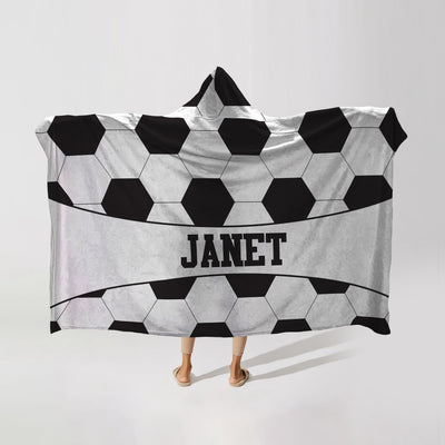 Hidden Message Hooded Blanket: Soccer Balls Hidden Message Hooded Blanket Sam + Zoey  Sam + Zoey
