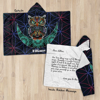 Hidden Message Hooded Blanket: Wandering Owl Hidden Message Hooded Blanket Sam + Zoey  Sam + Zoey