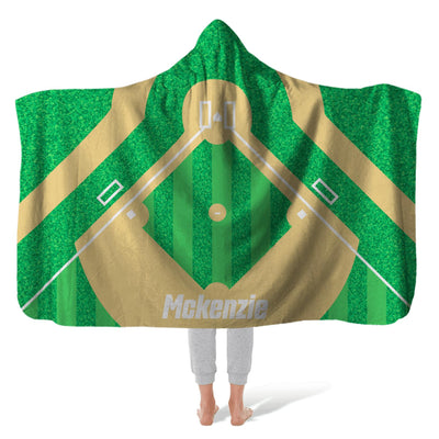 Hooded Fleece Blanket: Baseball field Hooded Fleece Blanket Sam + Zoey  Sam + Zoey