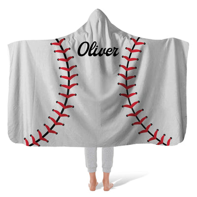 Hooded Fleece Blanket: Baseballs Hooded Fleece Blanket Sam + Zoey  Sam + Zoey