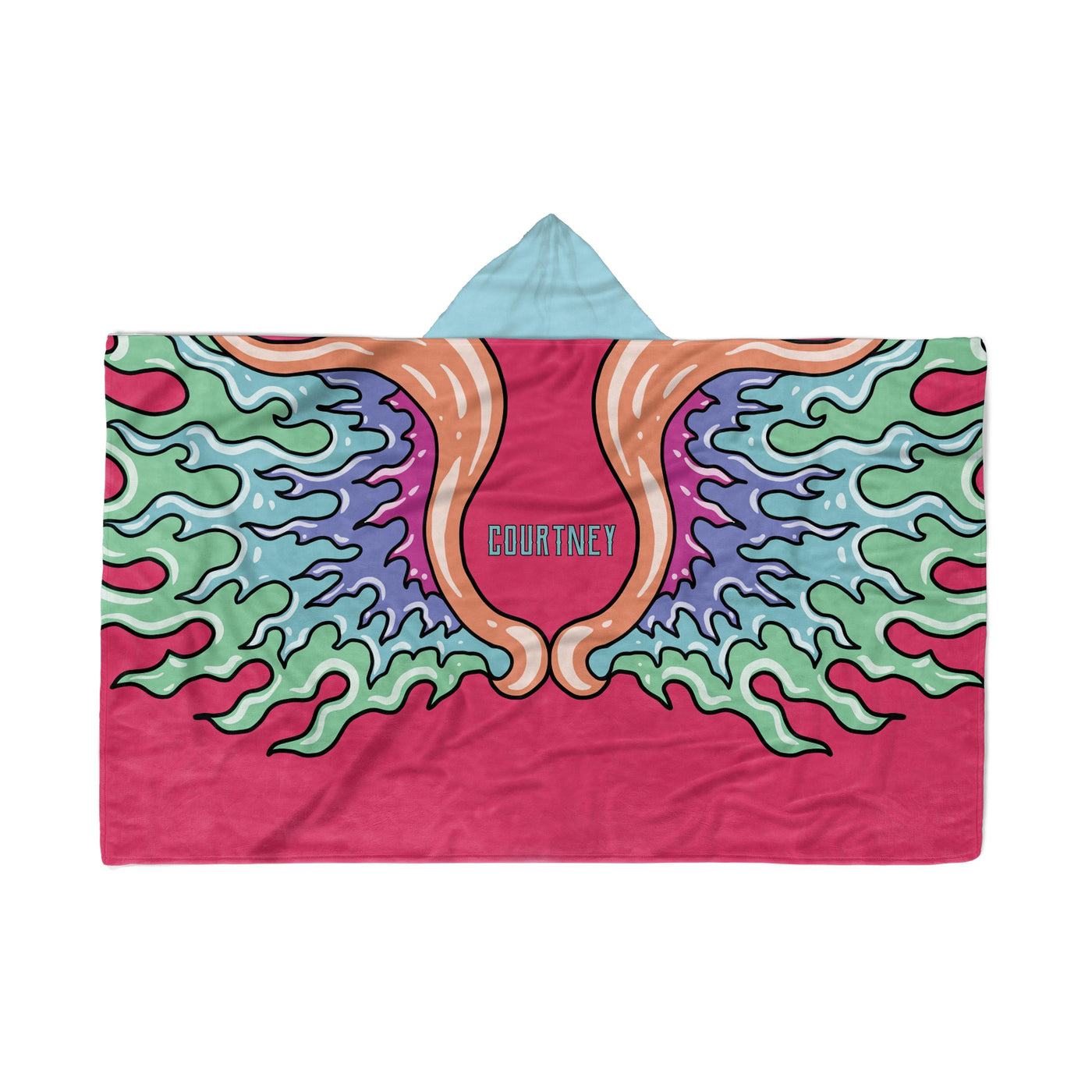 Hooded Fleece Blanket: Colorful Flame Wings Apparel & Accessories Sam + Zoey  Sam + Zoey