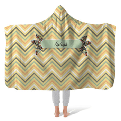 Hooded Fleece Blanket: Dreaming of Chevron Hooded Fleece Blanket Sam + Zoey  Sam + Zoey