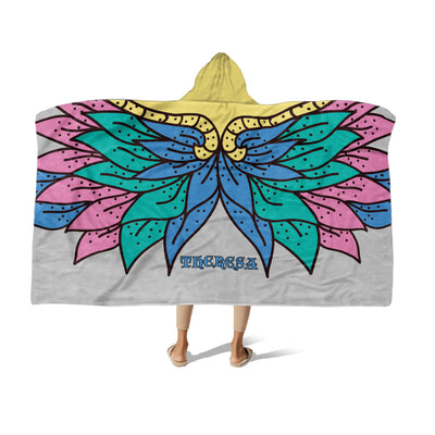 Hooded Fleece Blanket: Floral Wings Apparel & Accessories Sam + Zoey  Sam + Zoey