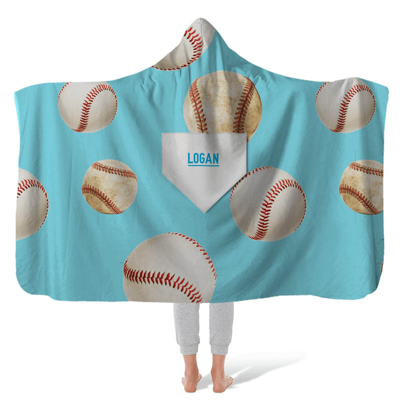 Hooded Fleece Blanket: Home Plate Hooded Fleece Blanket Sam + Zoey  Sam + Zoey