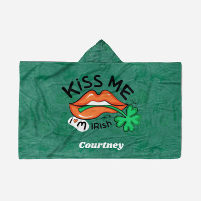 Hooded Fleece Blanket: Kiss Me I'm Irish Apparel & Accessories Sam + Zoey  Sam + Zoey