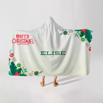 Hooded Fleece Blanket: Merry Christmas Hooded Fleece Blanket Sam + Zoey  Sam + Zoey