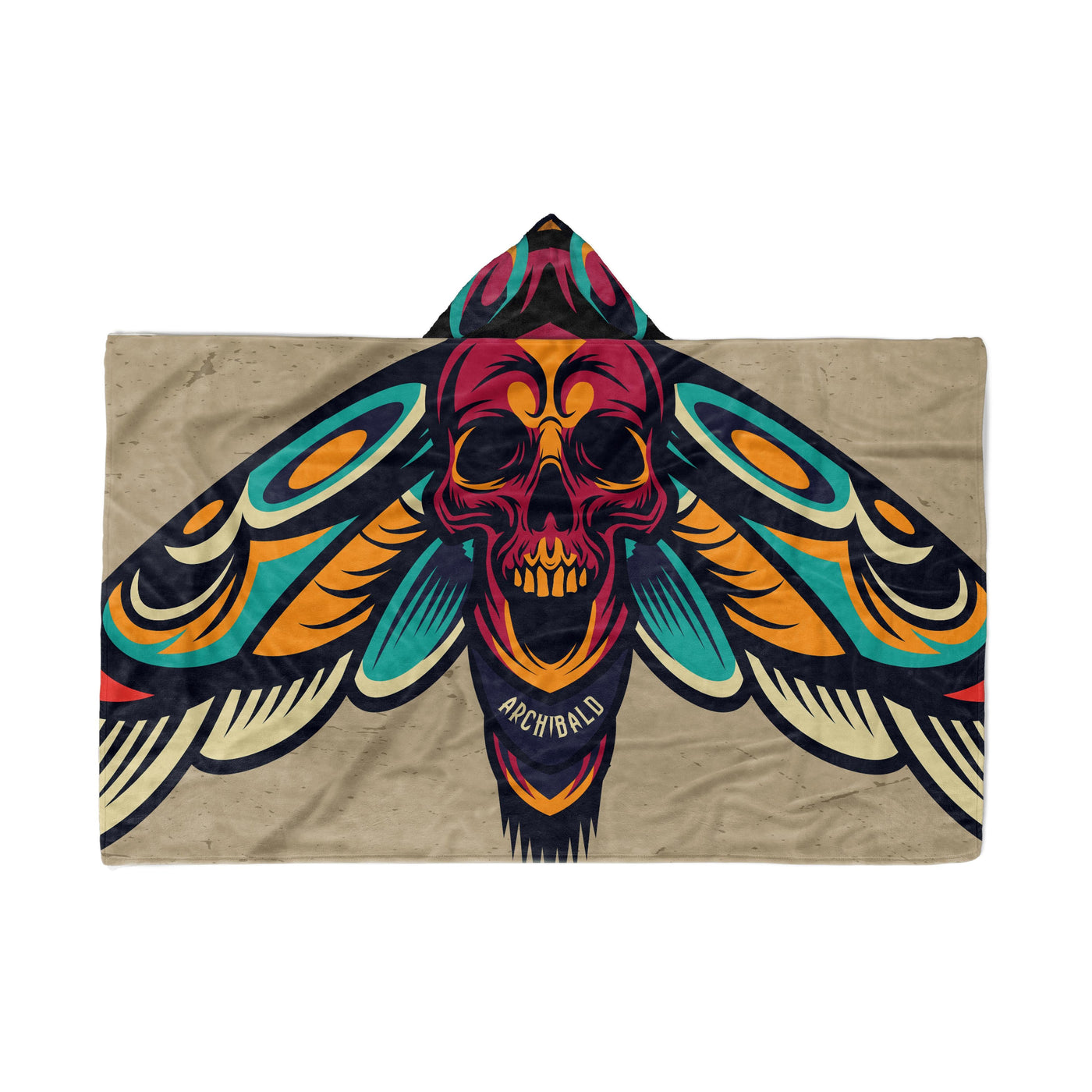 Hooded Fleece Blanket: Moth Wings & Skull Apparel & Accessories Sam + Zoey  Sam + Zoey