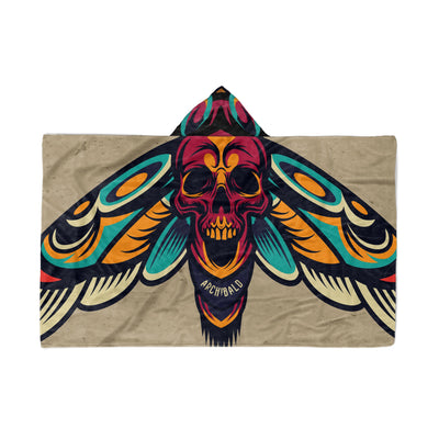 Hooded Fleece Blanket: Moth Wings & Skull Apparel & Accessories Sam + Zoey  Sam + Zoey