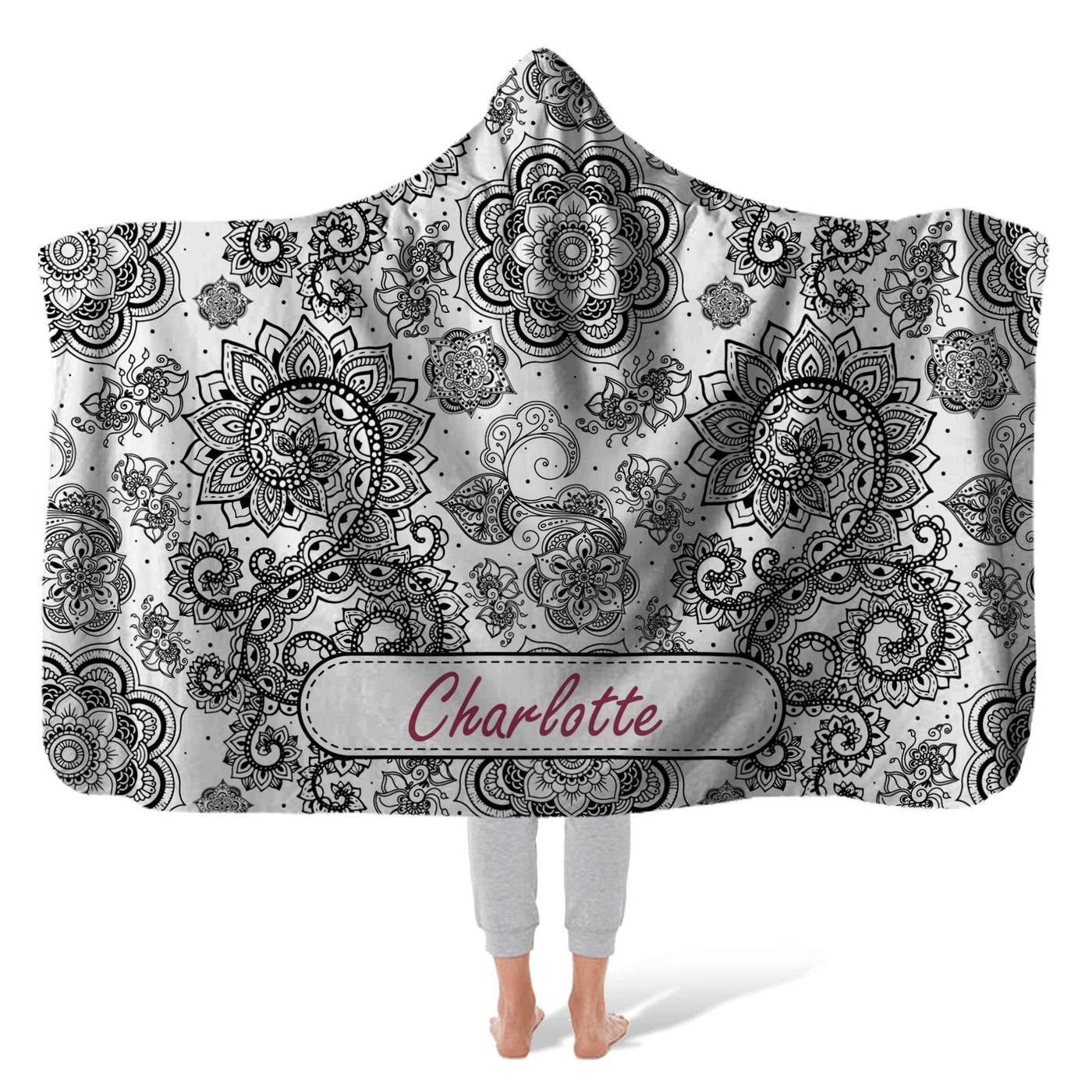 Hooded Fleece Blanket: Muted Boho Hooded Fleece Blanket Sam + Zoey  Sam + Zoey