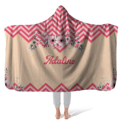 Hooded Fleece Blanket: Pleasant in Pink Hooded Fleece Blanket Sam + Zoey  Sam + Zoey