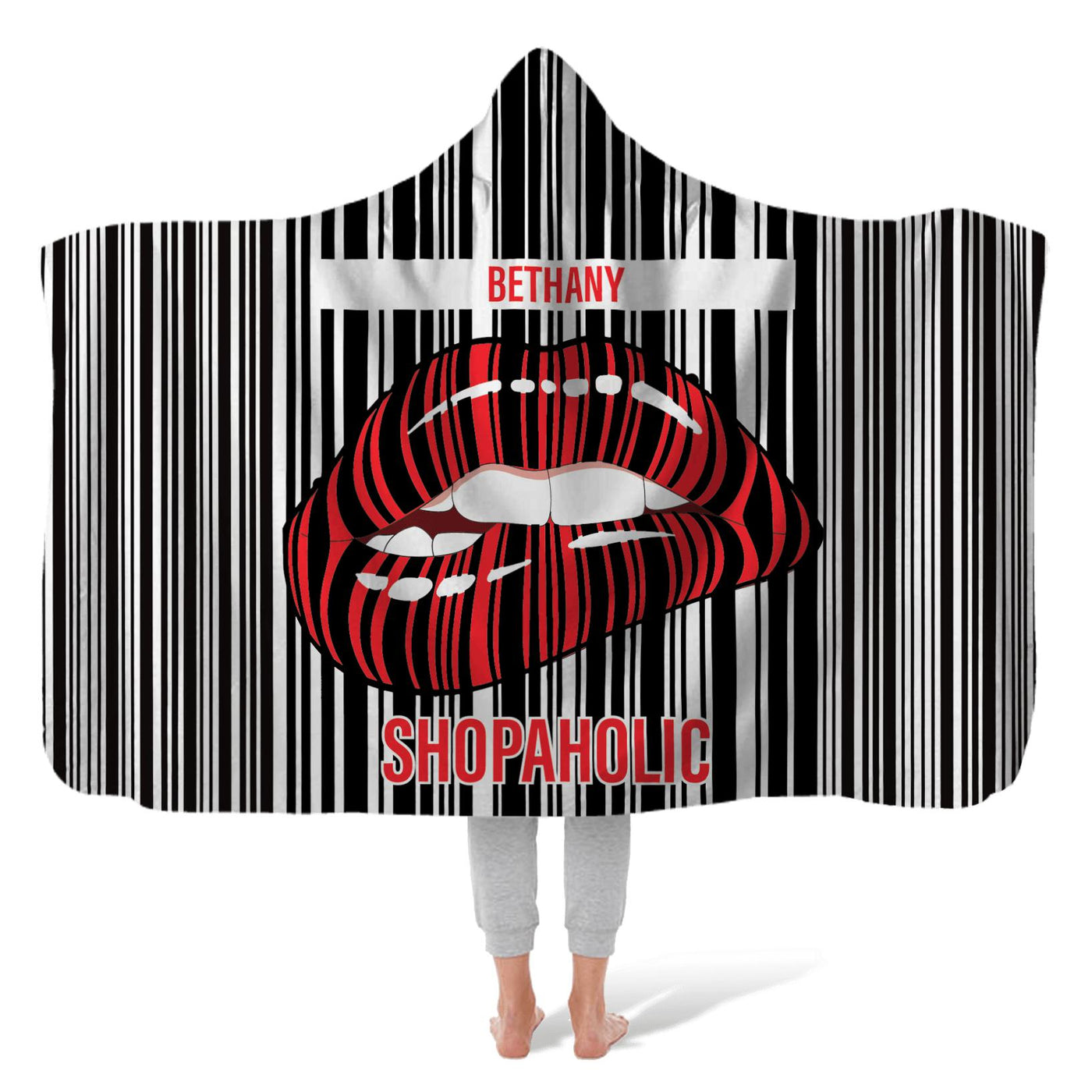 Hooded Fleece Blanket: Shopaholic Hooded Fleece Blanket Sam + Zoey  Sam + Zoey