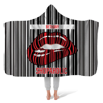 Hooded Fleece Blanket: Shopaholic Hooded Fleece Blanket Sam + Zoey  Sam + Zoey
