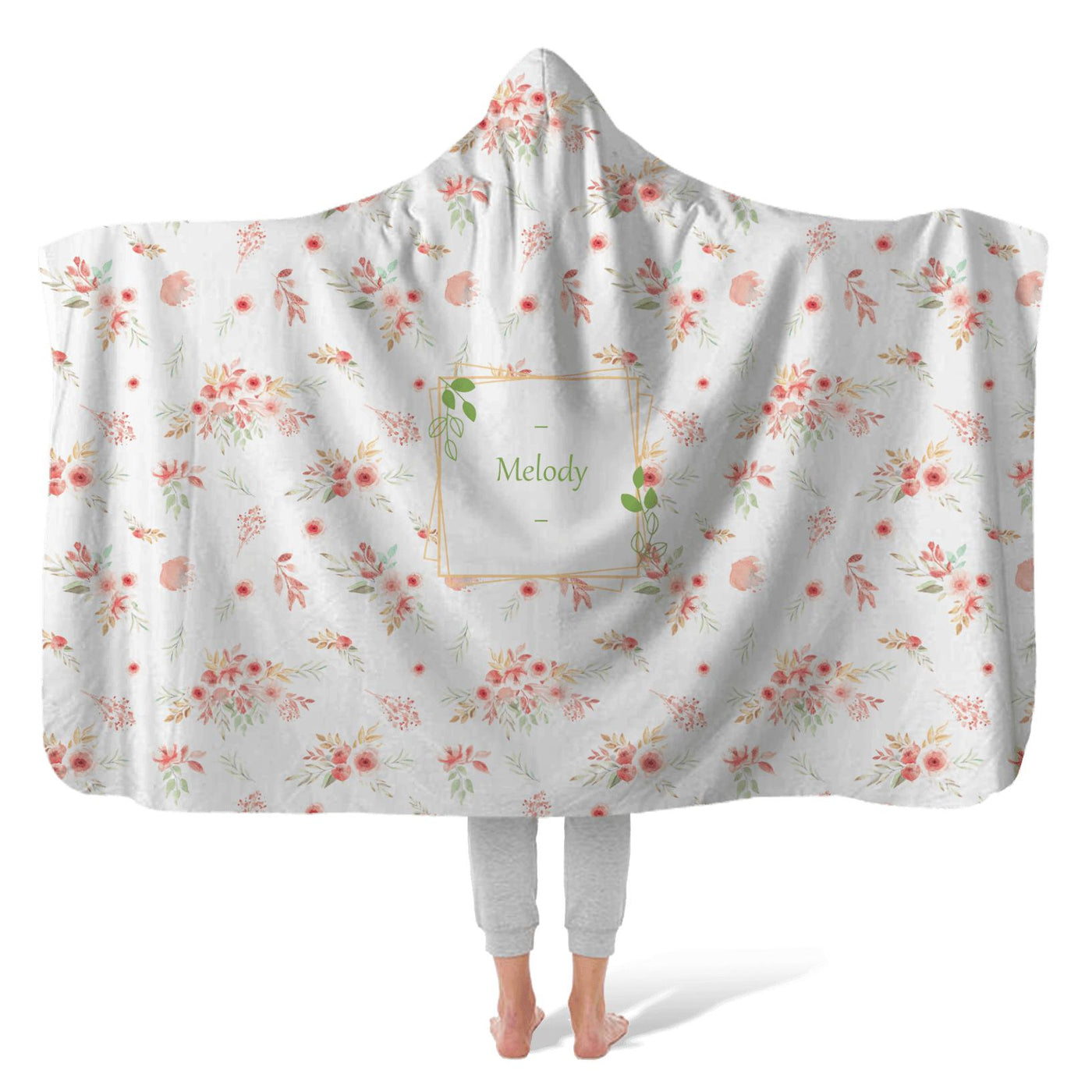 Hooded Fleece Blanket: Soft Flowers Hooded Fleece Blanket Sam + Zoey  Sam + Zoey
