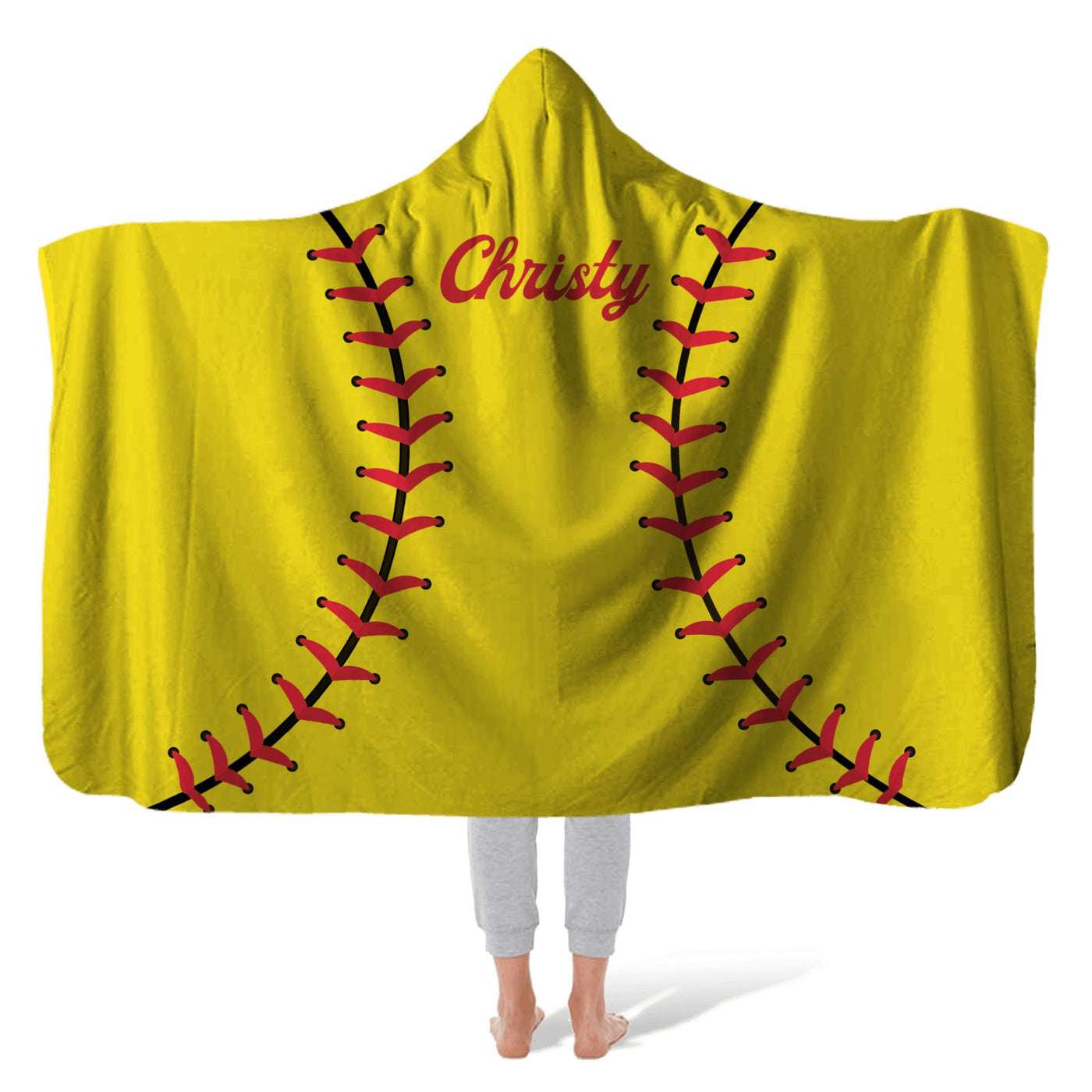 Hooded Fleece Blanket: Softball Hooded Fleece Blanket Sam + Zoey  Sam + Zoey