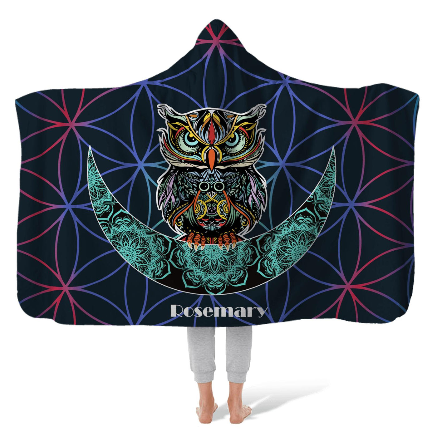 Hooded Fleece Blanket: Wandering Owl Hooded Fleece Blanket Sam + Zoey  Sam + Zoey