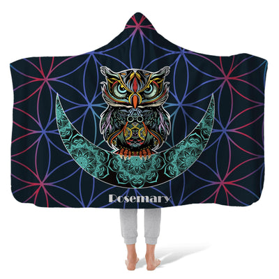 Hooded Fleece Blanket: Wandering Owl Hooded Fleece Blanket Sam + Zoey  Sam + Zoey