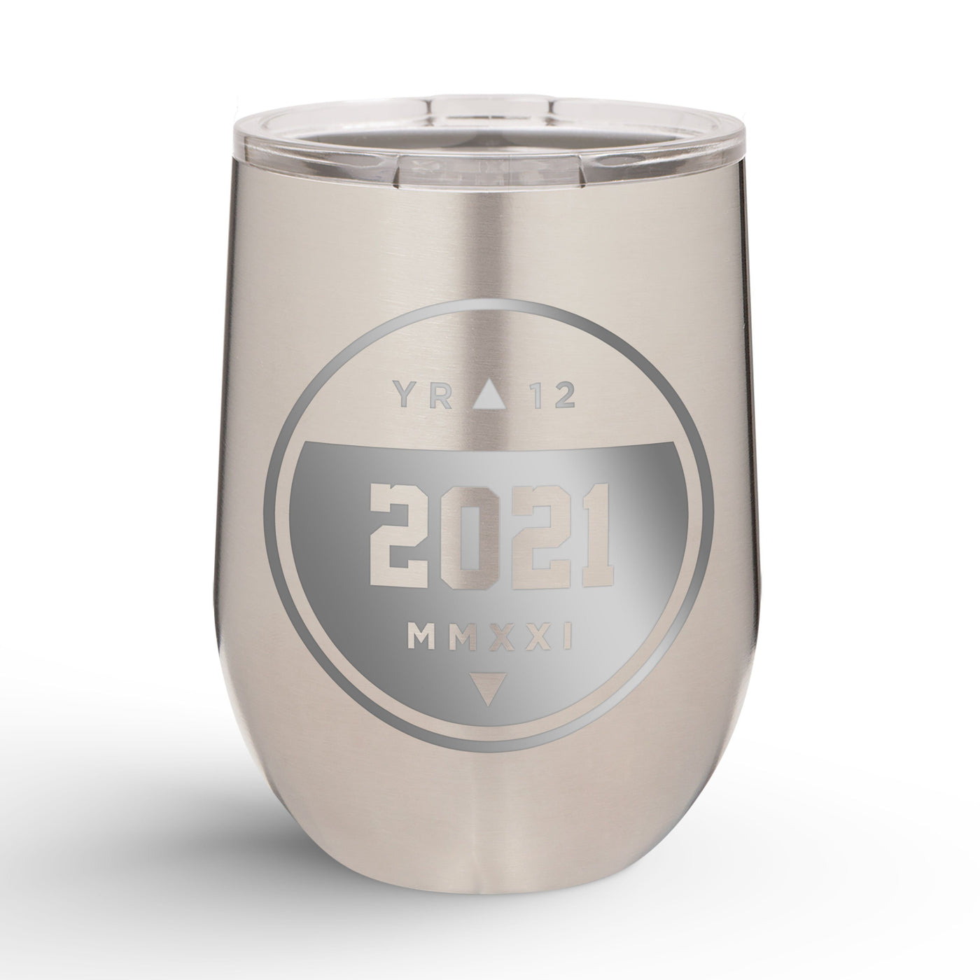 Personalized Graduation Circle Crest 12oz Insulated Wine Tumbler Insulated Tumbler Sam + Zoey Stainless Steel  Sam + Zoey