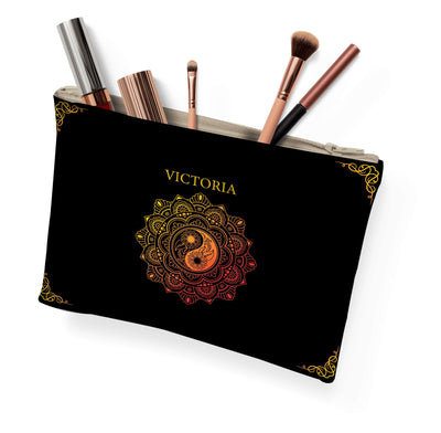 Makeup Pencil Case: Gold Lotus Makeup Pencil Case Sam + Zoey  Sam + Zoey