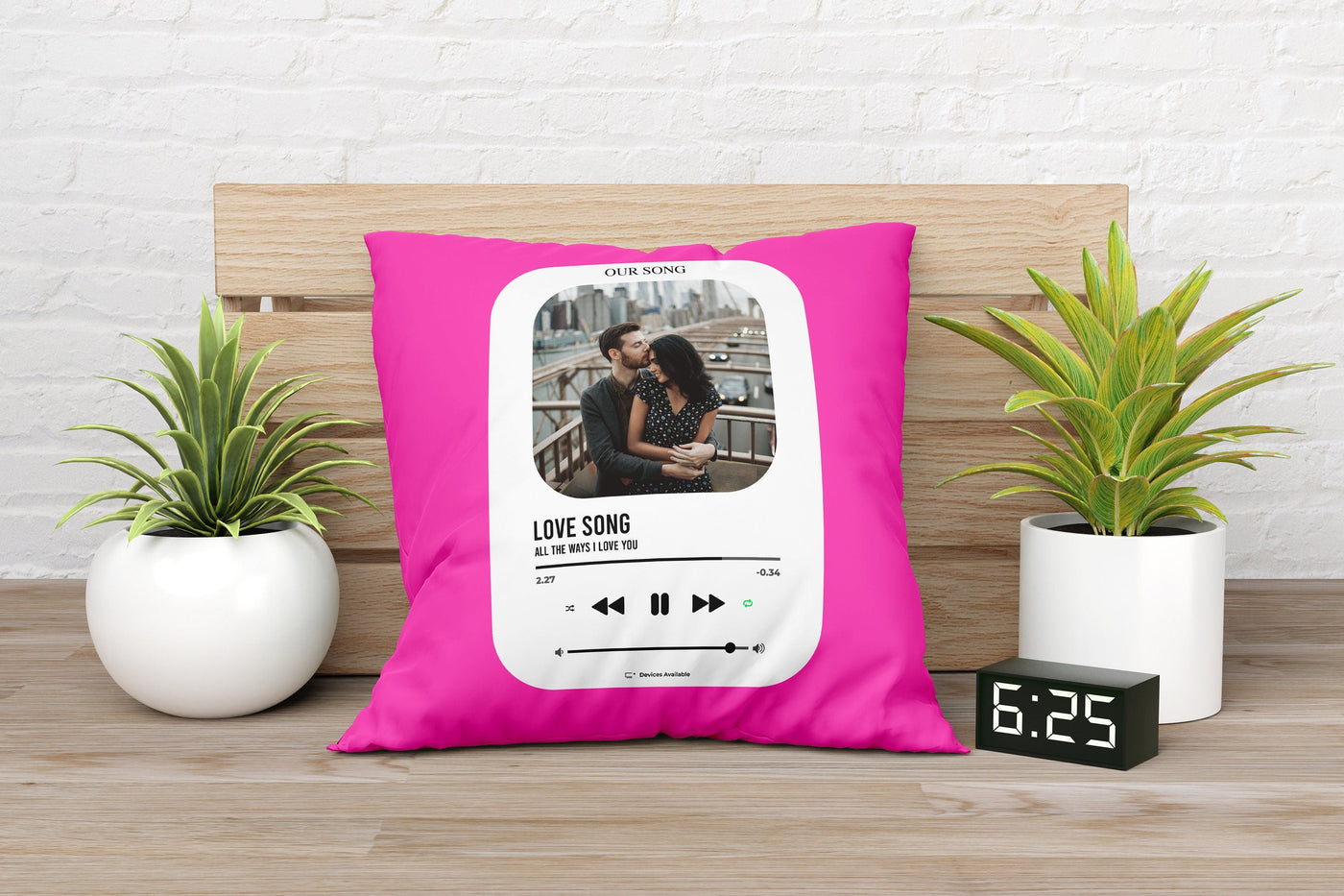 Personalized Love Song Custom Photo Pillow Sam + Zoey  Sam + Zoey