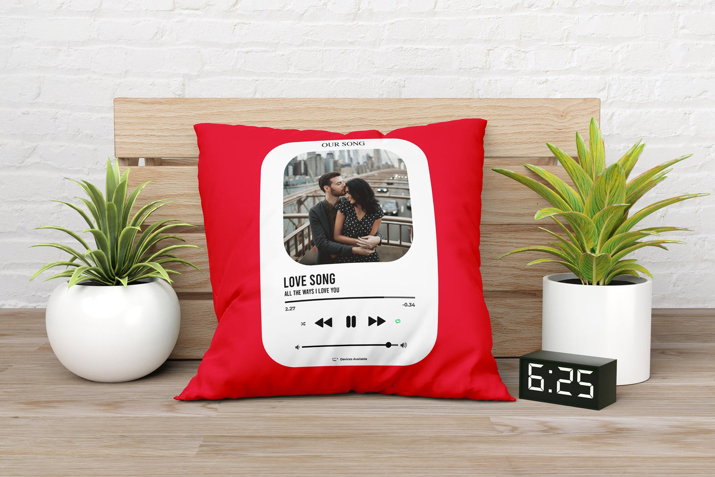 Personalized Love Song Custom Photo Pillow Sam + Zoey  Sam + Zoey