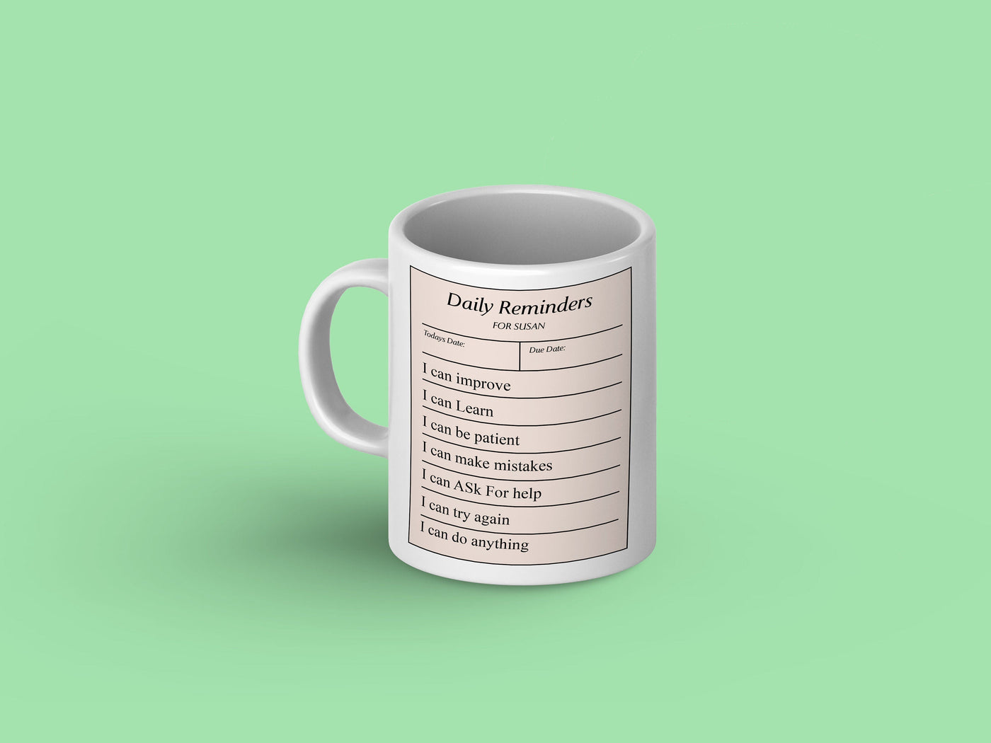 Personalized Mug: Daily Reminder Ceramic Mug Sam + Zoey  Sam + Zoey