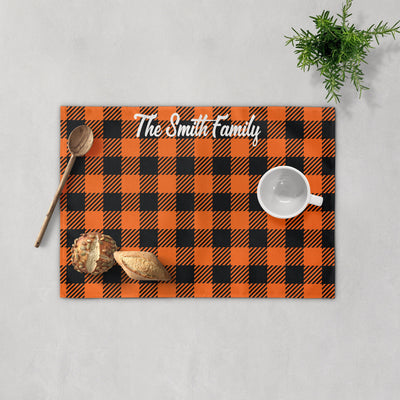 Custom Autumn Gingham Placemats | Sam + Zoey Thanksgiving Sam + Zoey