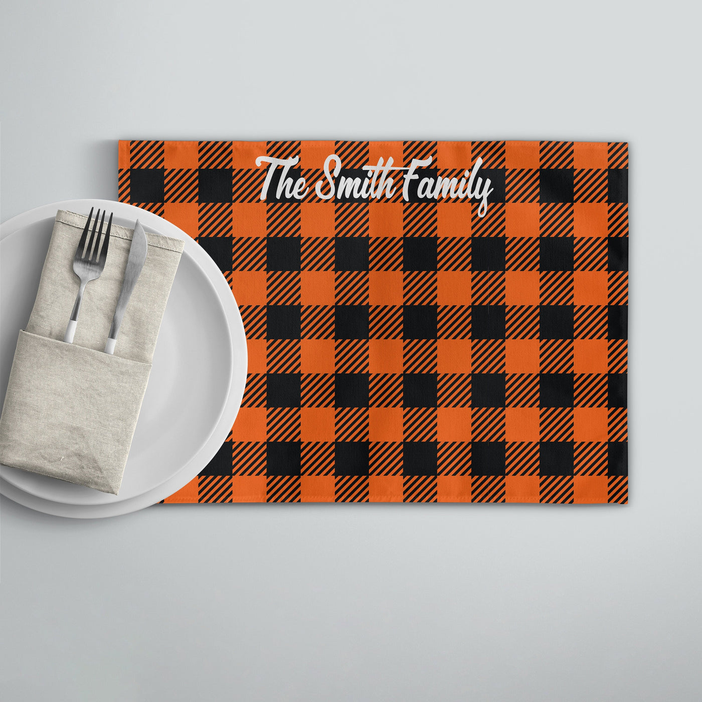 Custom Autumn Gingham Placemats | Sam + Zoey Thanksgiving Sam + Zoey