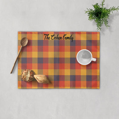 Custom Fall Plaid Placemats | Sam + Zoey Thanksgiving Sam + Zoey