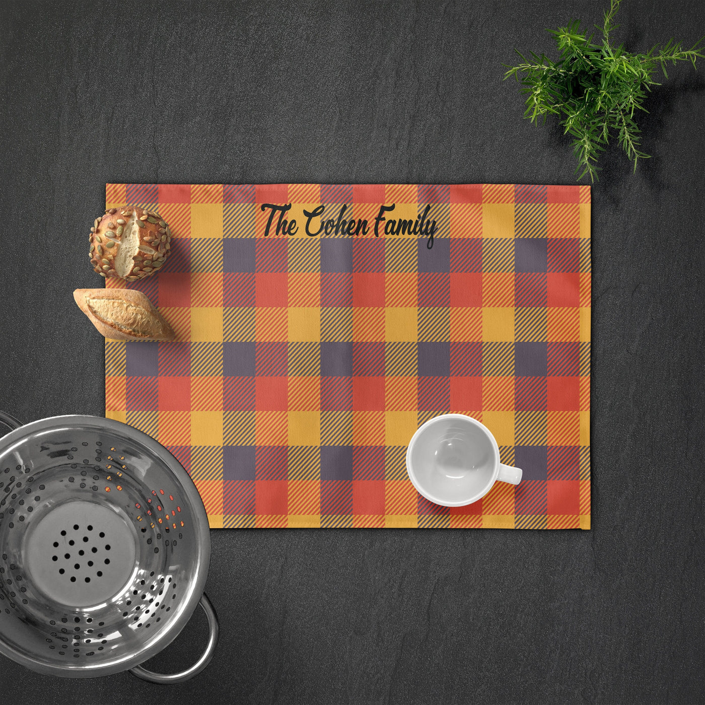 Custom Fall Plaid Placemats | Sam + Zoey Thanksgiving Sam + Zoey
