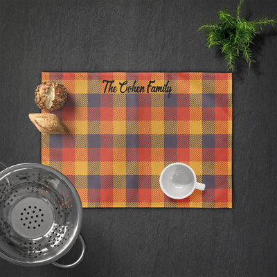 Custom Fall Plaid Placemats | Sam + Zoey Thanksgiving Sam + Zoey
