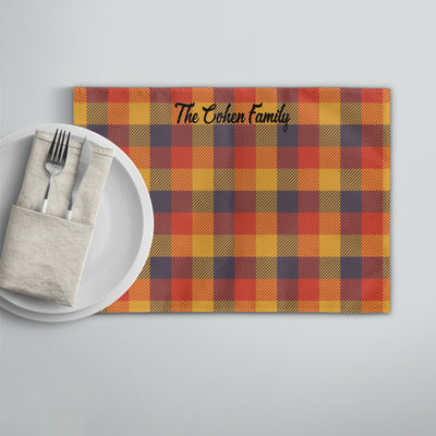 Custom Fall Plaid Placemats | Sam + Zoey Thanksgiving Sam + Zoey