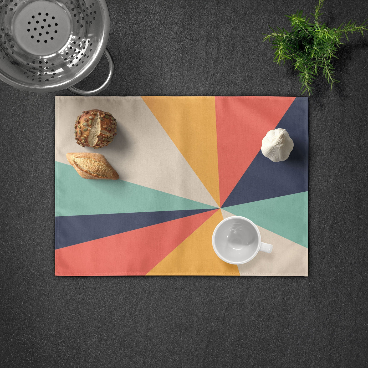Placemat: 70's Sunrise Geometric Placemat Sam + Zoey  Sam + Zoey