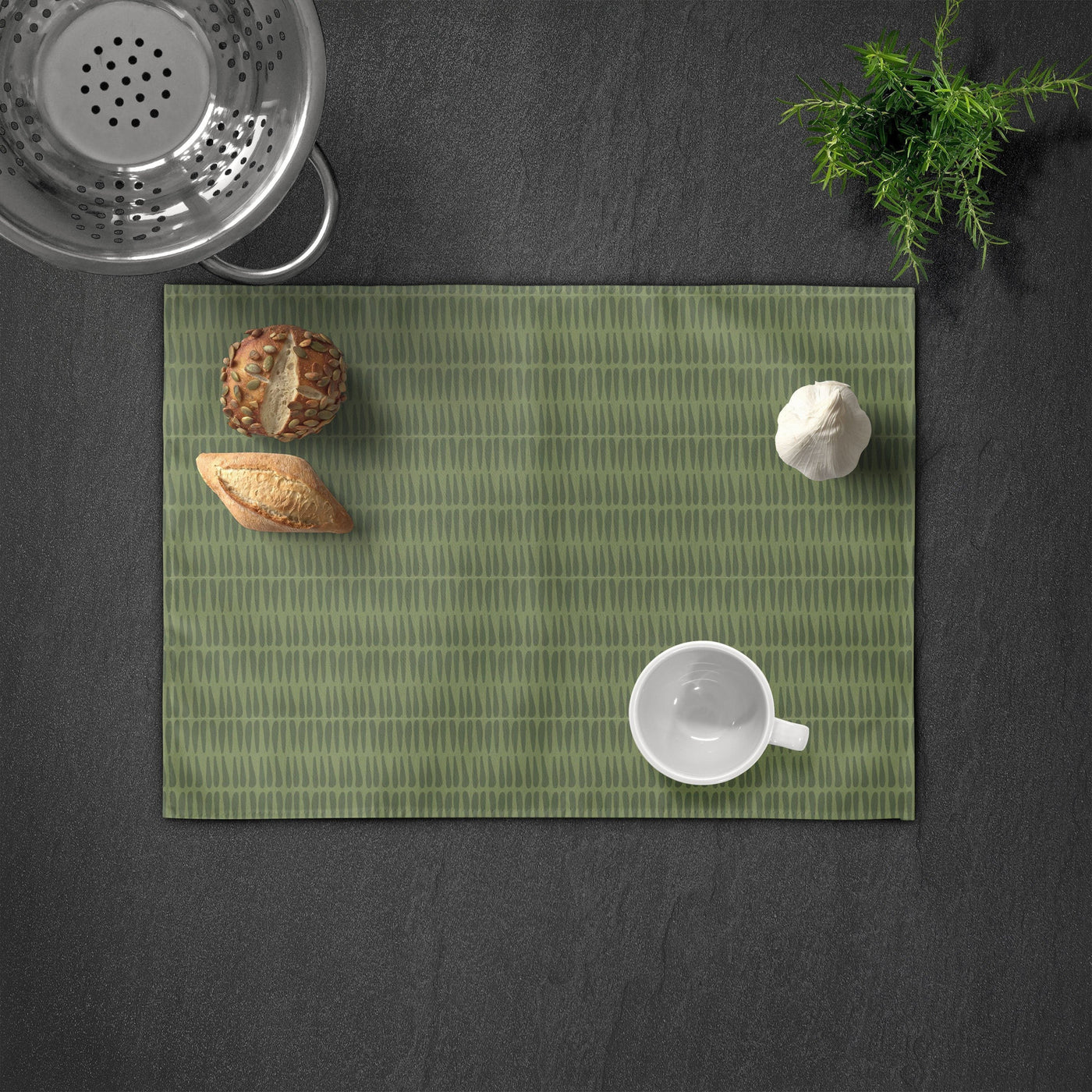 Olive Green Tribal Placemat | Sam + Zoey Home Basics Sam + Zoey