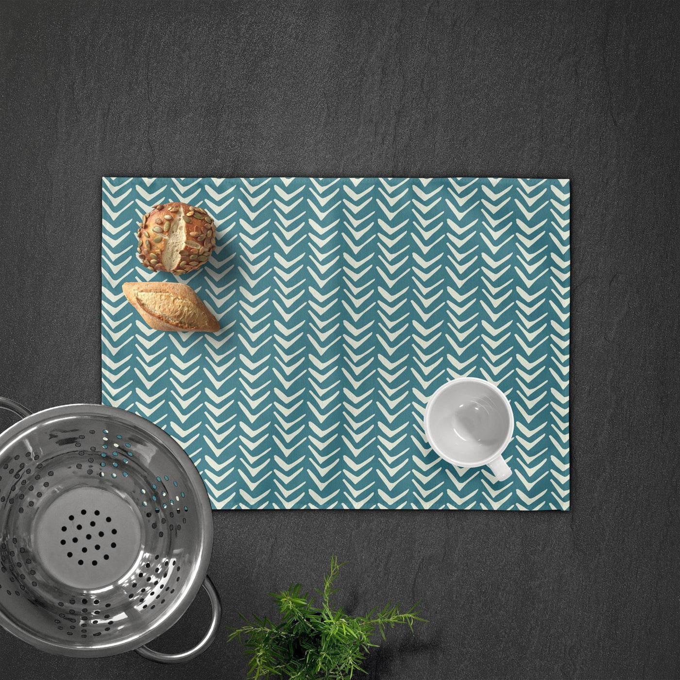 Teal Tribal Chevron Placemat | Sam + Zoey Home Basics Sam + Zoey
